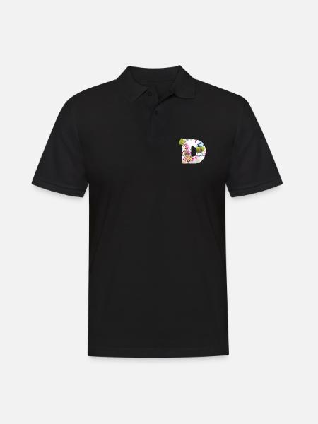 spring bird butterfly d - Men's Polo Shirt - black
