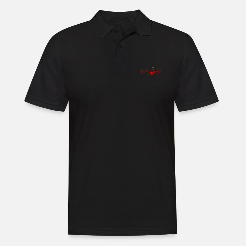 Kirsche - Männer Poloshirt - Schwarz