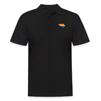 Belgien Regenbogenflagge für stolze LGTBQ-Belgier - Männer Poloshirt - Schwarz - Vorne - Kai (181cm)