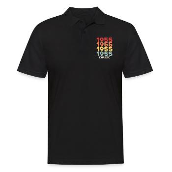 1955 Jubiläum im klassischen Vintage-Stil 1955 - Männer Poloshirt - Schwarz - Vorne - Kai (181cm)