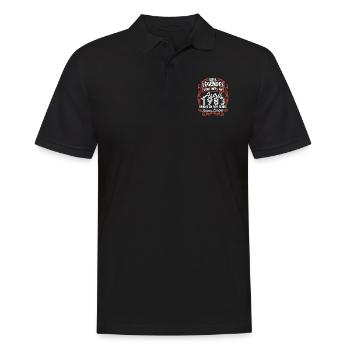 Vintage Flourish Cadeau Anniversaire Avril 1983 - Polo Homme - noir - Devant - Kai (181cm)