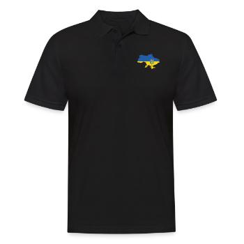 Ukraine - Männer Poloshirt - Schwarz - Vorne - Kai (181cm)