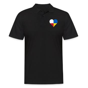 Ukraine Poland two flag one heart - Men's Polo Shirt - black - Front - Kai (181cm)