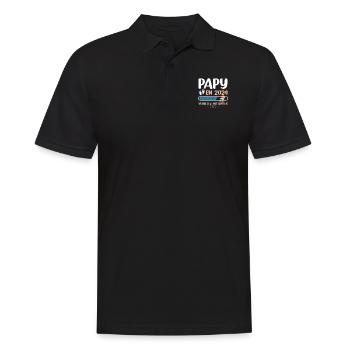 Papy En 2024 Veuillez Patienter - Polo Homme - noir - Devant - Kai (181cm)