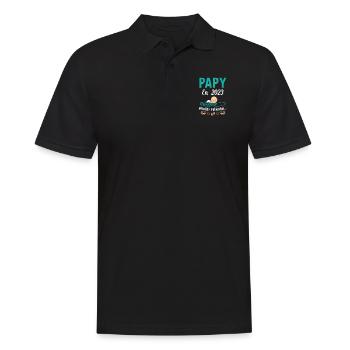 Papy En 2023 Cadeau Naissance Grossesse Humour - Polo Homme - noir - Devant - Kai (181cm)