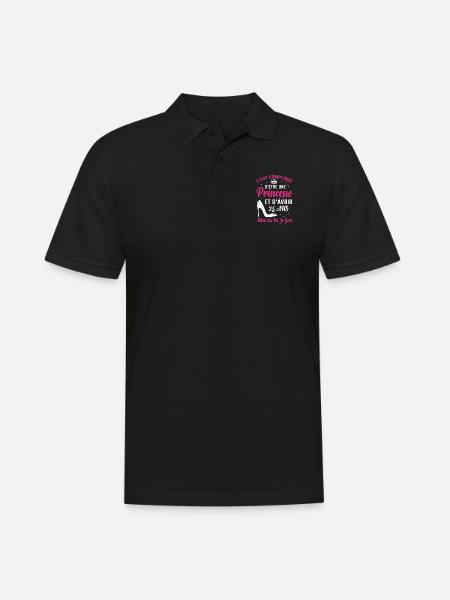 Princesse 25 Ans Anniversaire Idée Cadeau Vintage - Polo Homme - noir