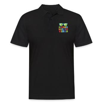Kindergarten Vibes - Männer Poloshirt - Schwarz - Vorne - Kai (181cm)