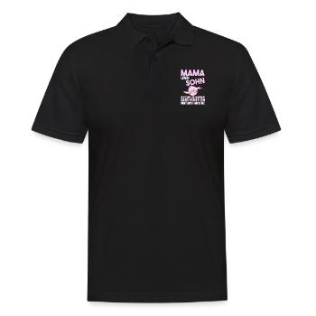 Mama Und Sohn - Männer Poloshirt - Schwarz - Vorne - Kai (181cm)