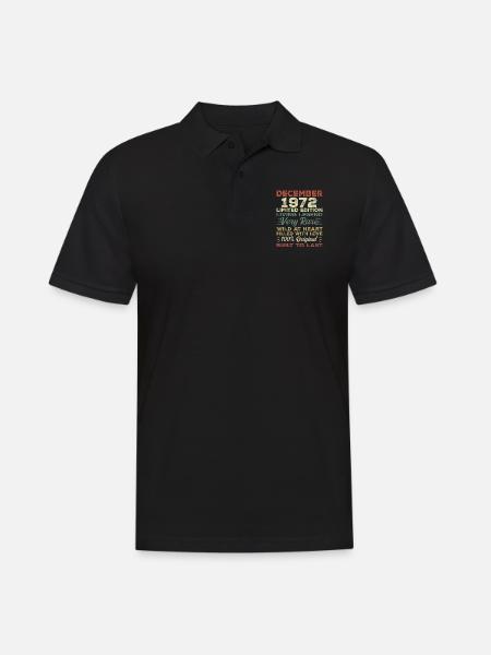 Dezember 1972 - Geburtstag Dezember 1972 Jahr - Männer Poloshirt - Schwarz