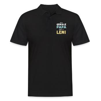 Dieser Geniale Papa Gehört Zu Leni - Männer Poloshirt - Schwarz - Vorne - Kai (181cm)