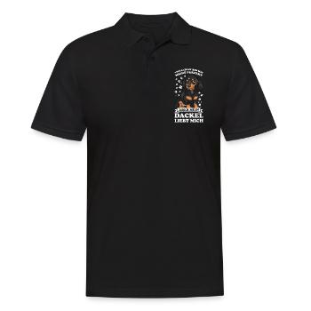Dackel Hund Dackel Liebhaber Geschenk - Männer Poloshirt - Schwarz - Vorne - Kai (181cm)