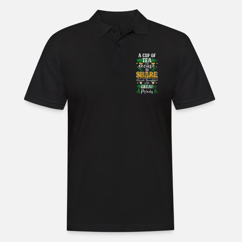 Teetrinker Gemütlich Getränk - Männer Poloshirt - Schwarz