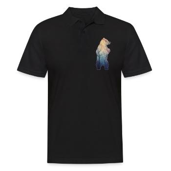Jäger Bergsteiger Wanderer Bär - Männer Poloshirt - Schwarz - Vorne - Kai (181cm)
