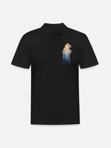 Hunter, Mountaineer, Hiker, Bear - Men's Polo Shirt - black