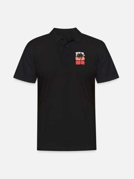 Palm Tree Silhouette - Men's Polo Shirt - black