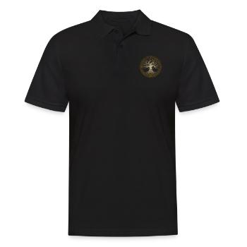 Yggdrasil - Baum des Lebens - Nordisch - Männer Poloshirt - Schwarz - Vorne - Kai (181cm)