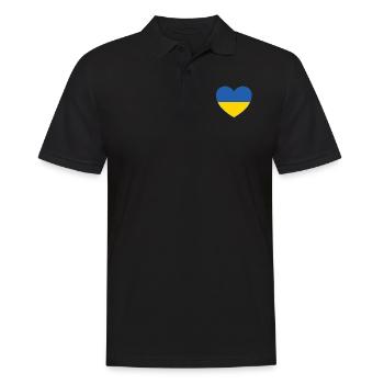 Drapeau de l’Ukraine Coeur - Polo Homme - noir - Devant - Kai (181cm)