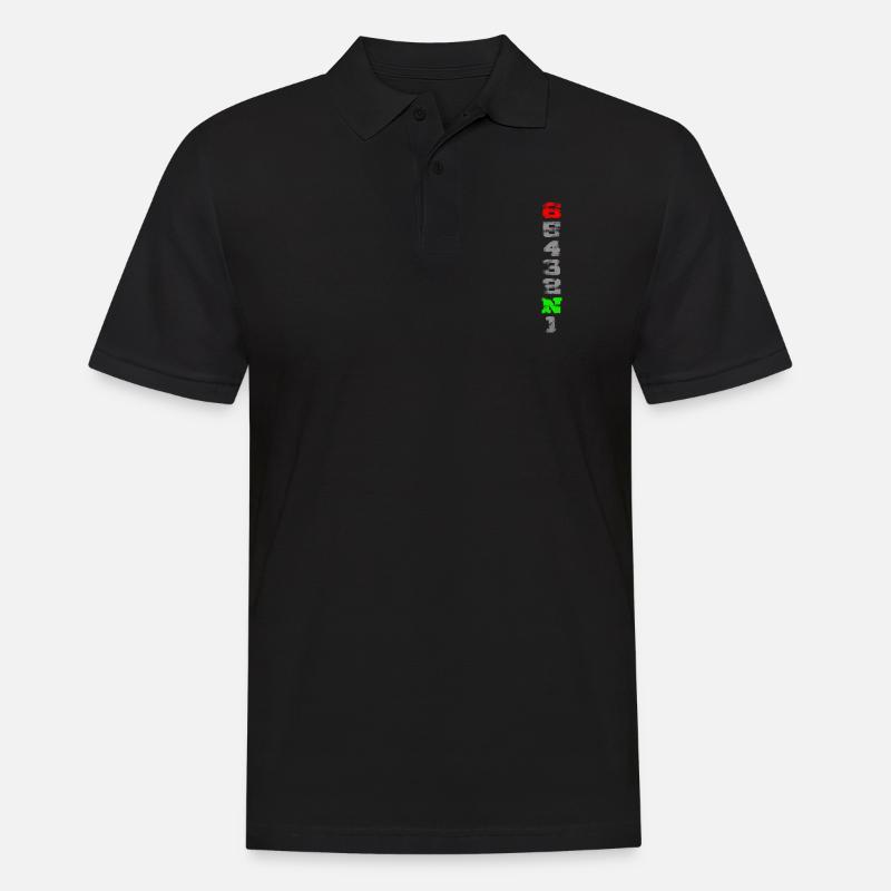 1N23456 used look - Männer Poloshirt - Schwarz