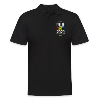 Italia 2023 - Männer Poloshirt - Schwarz - Vorne - Kai (181cm)