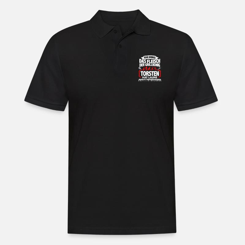TORSTEN - Grill - Männer Poloshirt - Schwarz
