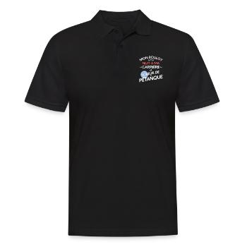 Humour - joueur de pétanque - Polo Homme - noir - Devant - Kai (181cm)