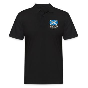 Scotland Flag - Vintage Look - Männer Poloshirt - Schwarz - Vorne - Kai (181cm)