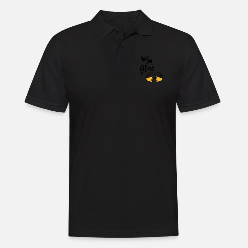Hart am Glas - Männer Poloshirt - Schwarz