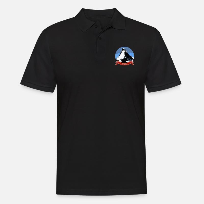 matterhorn red - Männer Poloshirt - Schwarz
