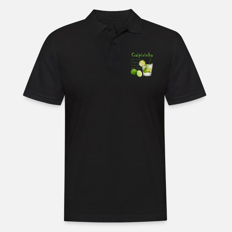 Cocktail Caipirinha - Männer Poloshirt - Schwarz
