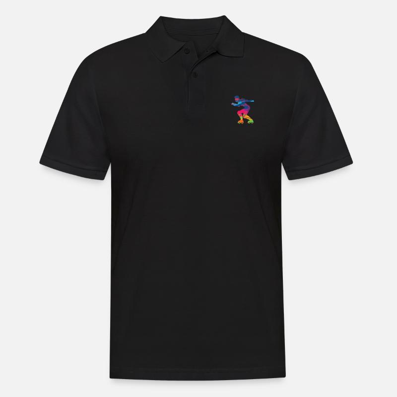 Inline-Skates Inline-Skating Rollschuhlaufen - Männer Poloshirt - Schwarz