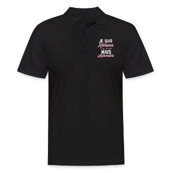 Râleuse Mais Adorable Cadeau Humour Personnalisé - Polo Homme - noir - Devant - Kai (181cm)
