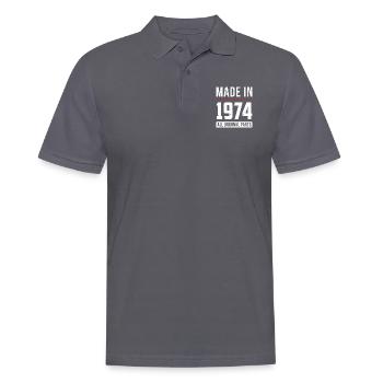 Made In 1974 - All Original Parts - Birthday - Men's Polo Shirt - charcoal grey - Front - Nico (186cm)