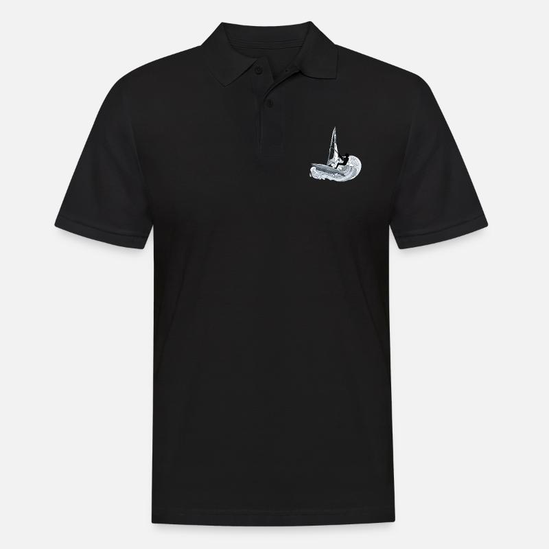 Windsurfen - Männer Poloshirt - Schwarz