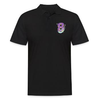 8. Geburtstag (8-Jahres-Geschenk) - Männer Poloshirt - Schwarz - Vorne - Kai (181cm)