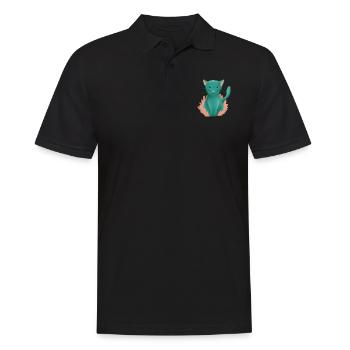 Süße Kätzchenkatze und Natur - Männer Poloshirt - Schwarz - Vorne - Kai (181cm)