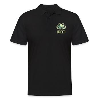 Plus je vieillis, plus il est difficile de trouver mes couilles - Polo Homme - noir - Devant - Kai (181cm)