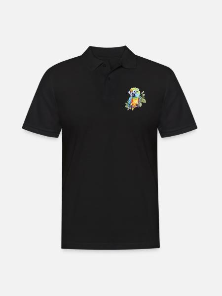 Jackoo der Papagei - Männer Poloshirt - Schwarz