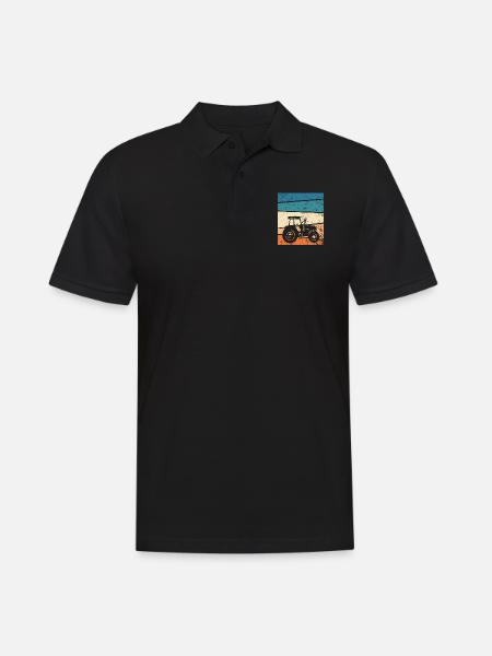 Tractor Retro Farmer - Men's Polo Shirt - black