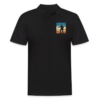 Hikers Hiking Retro Mountaineering - Men's Polo Shirt - black - Front - Kai (181cm)