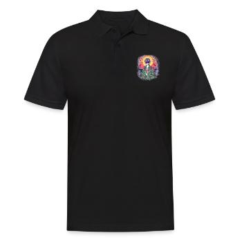 present idea bday birthday geek happy gift present - Men's Polo Shirt - black - Front - Kai (181cm)