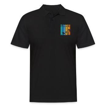 Summer Vibes Surfer - Männer Poloshirt - Schwarz - Vorne - Kai (181cm)