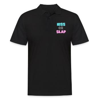 Kiss Or Slap - Männer Poloshirt - Schwarz - Vorne - Kai (181cm)