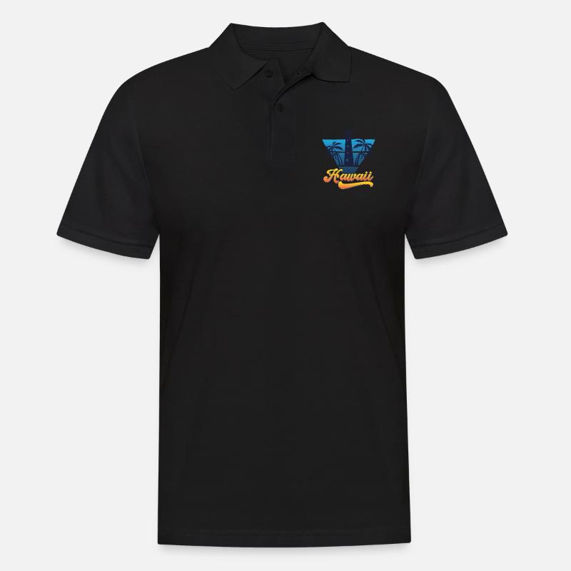 Hawaii Leuchtturm Beach Design - Männer Poloshirt - Schwarz