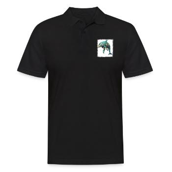 vie marine drôle dictons cool happy génial - Polo Homme - noir - Devant - Kai (181cm)