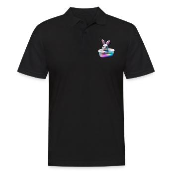 Funny Bunny in der Wanne - Männer Poloshirt - Schwarz - Vorne - Kai (181cm)