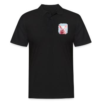 drôle citation arrière-cour griller citation humour porc - Polo Homme - noir - Devant - Kai (181cm)
