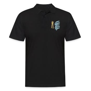 Colors Painting - Minimal Hatching Graphic - Men's Polo Shirt - black - Front - Kai (181cm)