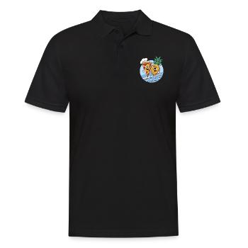 Ananas-Pizza Hawaiianische Ananas-Pizza auf Pizza - Männer Poloshirt - Schwarz - Vorne - Kai (181cm)