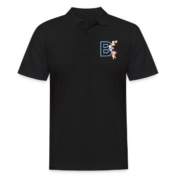 Lettre b bleue ours - Polo Homme - noir - Devant - Kai (181cm)