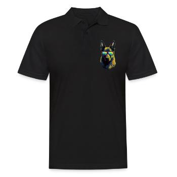 Deutscher Schäferhund Hund Hunderasse - Männer Poloshirt - Schwarz - Vorne - Kai (181cm)